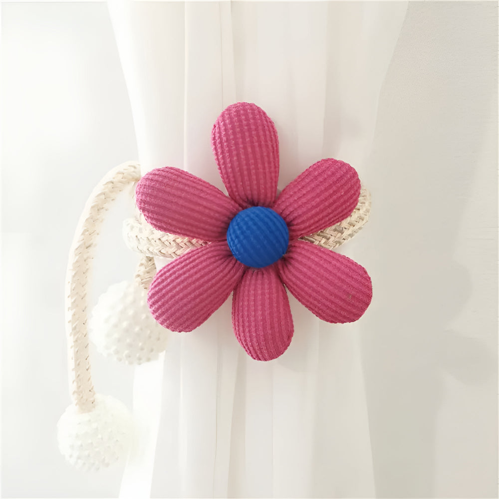 DekoBlüte: Curtain Holder with Floral Embroidery – Charming & Versatile for Living Room, Dining Room & Children's Room