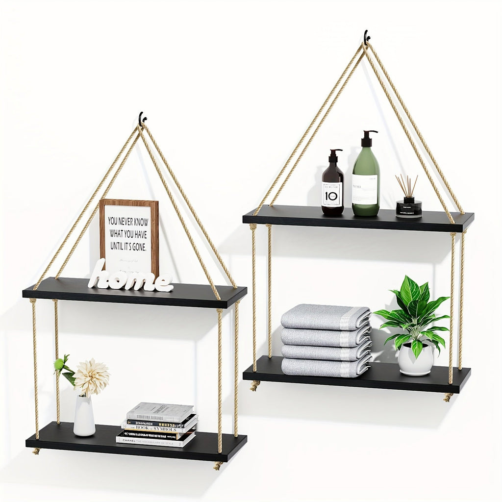 DekoHarmonie: Modern Wall Shelves – 2-tier, space-saving & floating for Flower Pots & Home Accessories in the Hallway