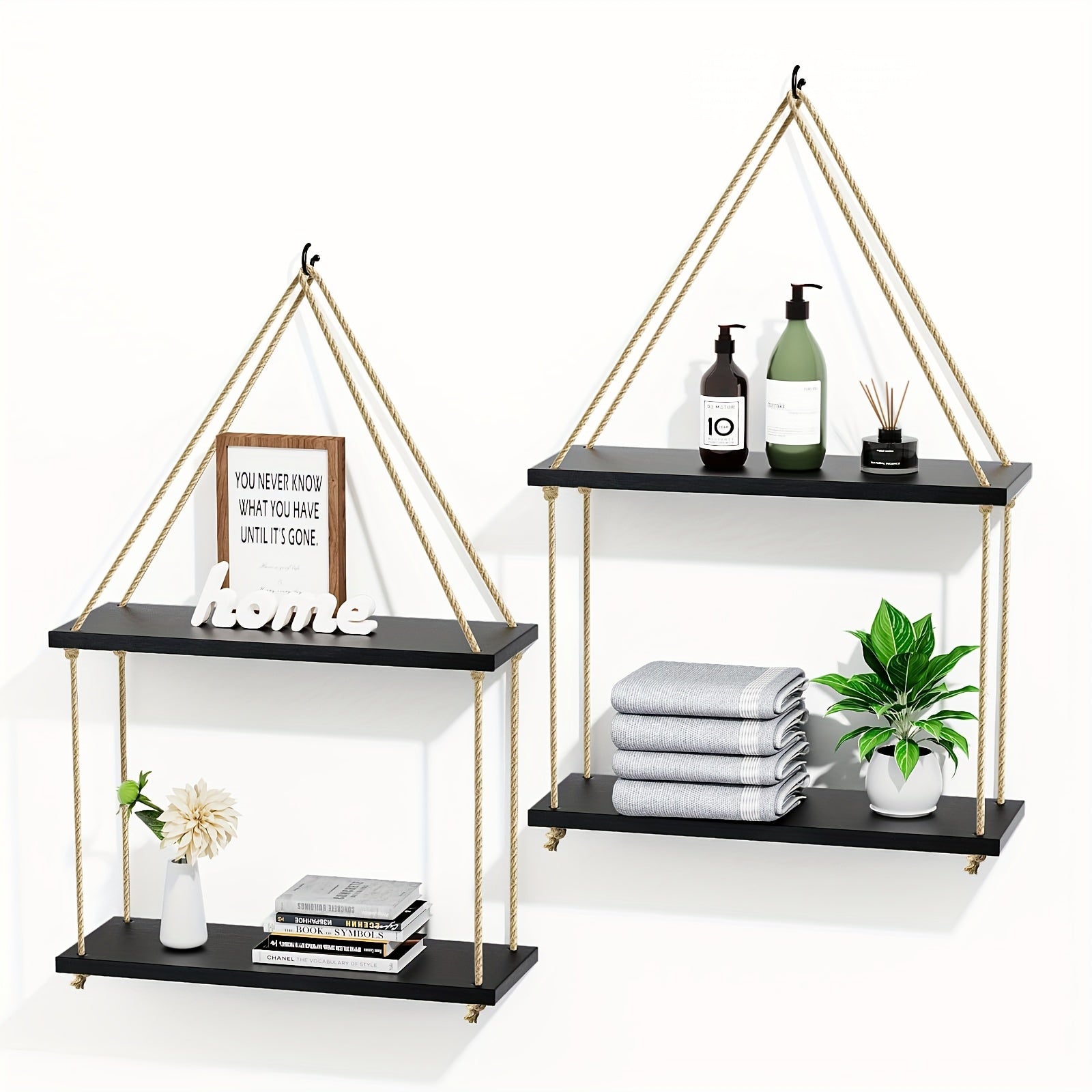 DekoHarmonie: Modern Wall Shelves – 2-tier, space-saving & floating for Flower Pots & Home Accessories in the Hallway