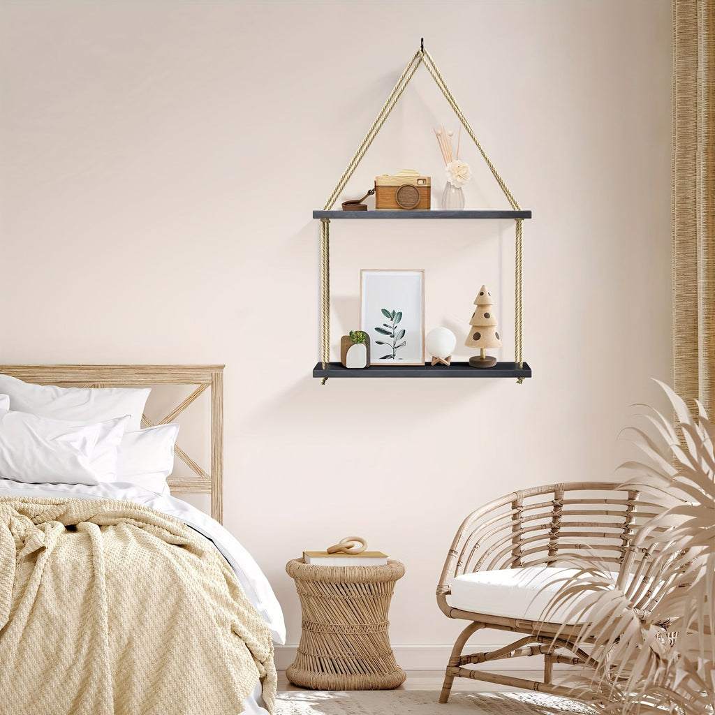 DekoHarmonie: Modern Wall Shelves – 2-tier, space-saving & floating for Flower Pots & Home Accessories in the Hallway