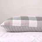 DekoKaro: Checkered & Striped Pillowcase – Durable & Easy Care for Guest Room & Living Room (1 Piece)