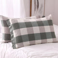 DekoKaro: Checkered & Striped Pillowcase – Durable & Easy Care for Guest Room & Living Room (1 Piece)