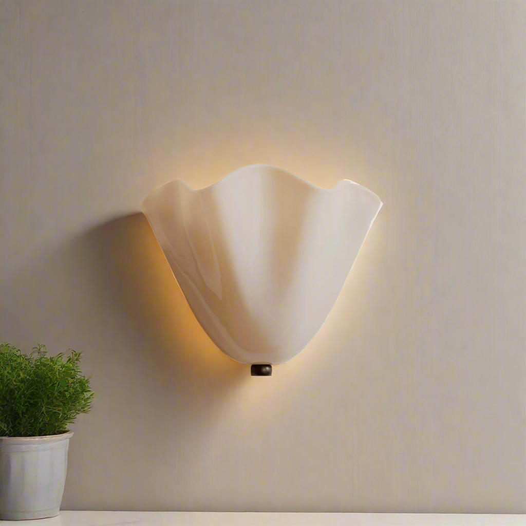 DekoMuschel: Classic Glass Wall Light LED 1-Bulb in Shell Look – for Bedroom & Living Room