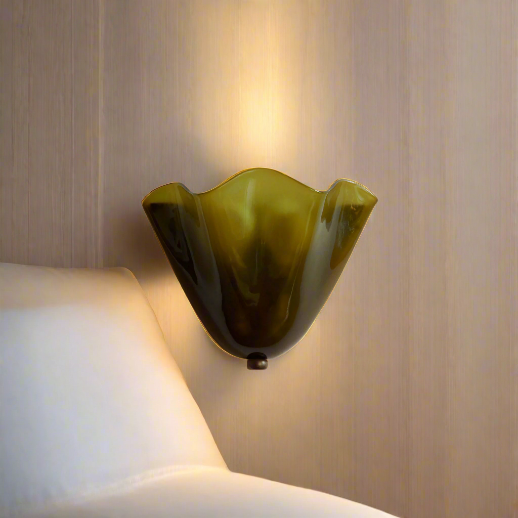 DekoMuschel: Classic Glass Wall Light LED 1-Bulb in Shell Look – for Bedroom & Living Room