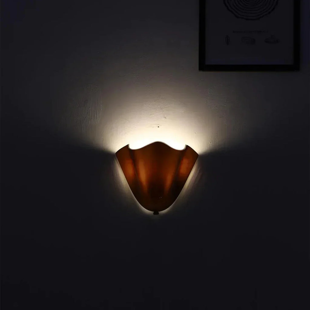 DekoMuschel: Classic Glass Wall Light LED 1-Bulb in Shell Look – for Bedroom & Living Room