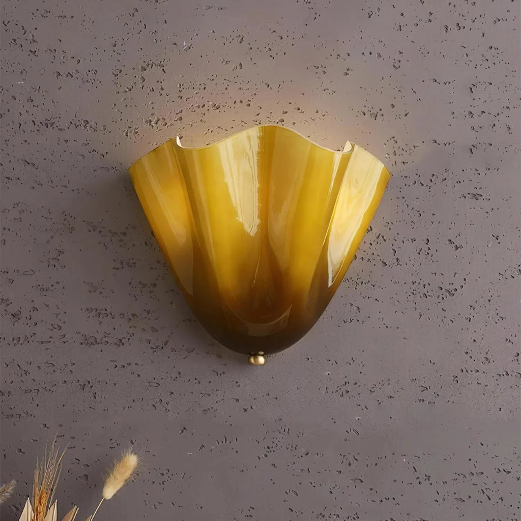 DekoMuschel: Classic Glass Wall Light LED 1-Bulb in Shell Look – for Bedroom & Living Room