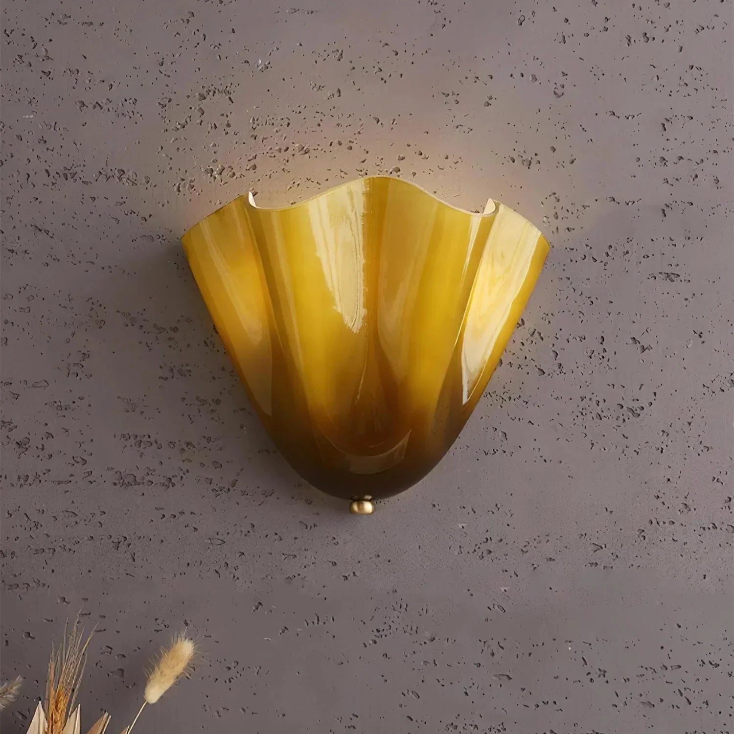 DekoMuschel: Classic Glass Wall Light LED 1-Bulb in Shell Look – for Bedroom & Living Room