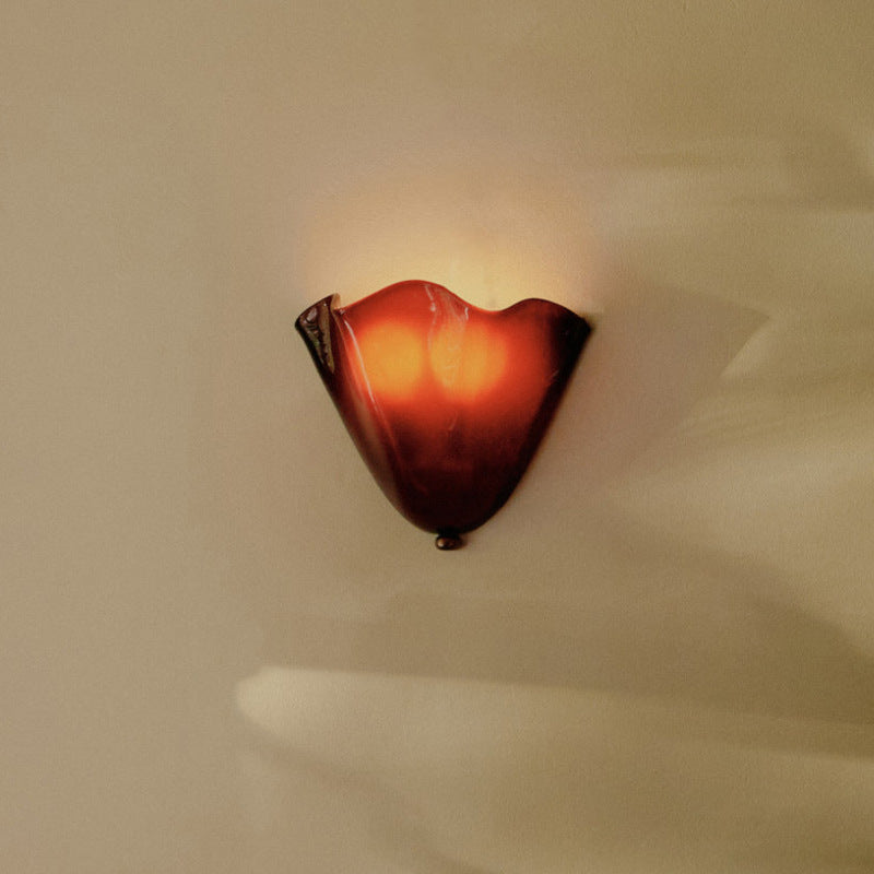 DekoMuschel: Classic Glass Wall Light LED 1-Bulb in Shell Look – for Bedroom & Living Room