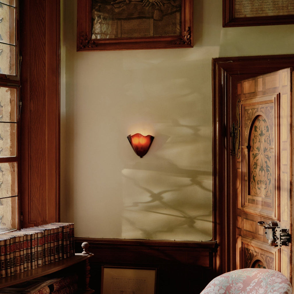 DekoMuschel: Classic Glass Wall Light LED 1-Bulb in Shell Look – for Bedroom & Living Room