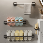 DekoStahl: Towel Holder Bathroom – Elegant Wall Mount Set Made of Iron, Black & Contemporary, Space-Saving & Multifunctional