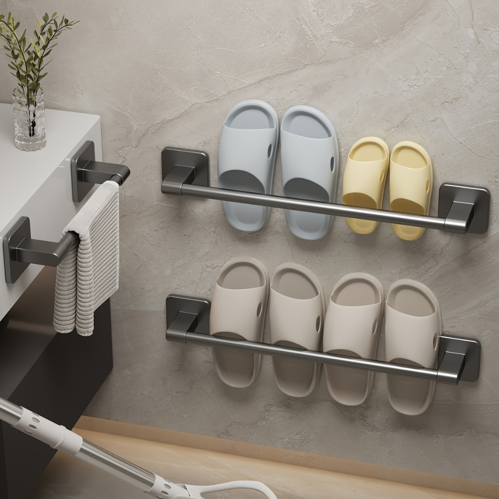 DekoStahl: Towel Holder Bathroom – Elegant Wall Mount Set Made of Iron, Black & Contemporary, Space-Saving & Multifunctional