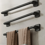 DekoStahl: Towel Holder Bathroom – Elegant Wall Mount Set Made of Iron, Black & Contemporary, Space-Saving & Multifunctional