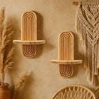 DekoTablett: Wooden Wall Shelves – Durable, Decorative & Versatile with Tray Look for Plants & Photos