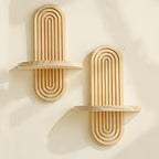 DekoTablett: Wooden Wall Shelves – Durable, Decorative & Versatile with Tray Look for Plants & Photos