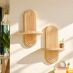 DekoTablett: Wooden Wall Shelves – Durable, Decorative & Versatile with Tray Look for Plants & Photos