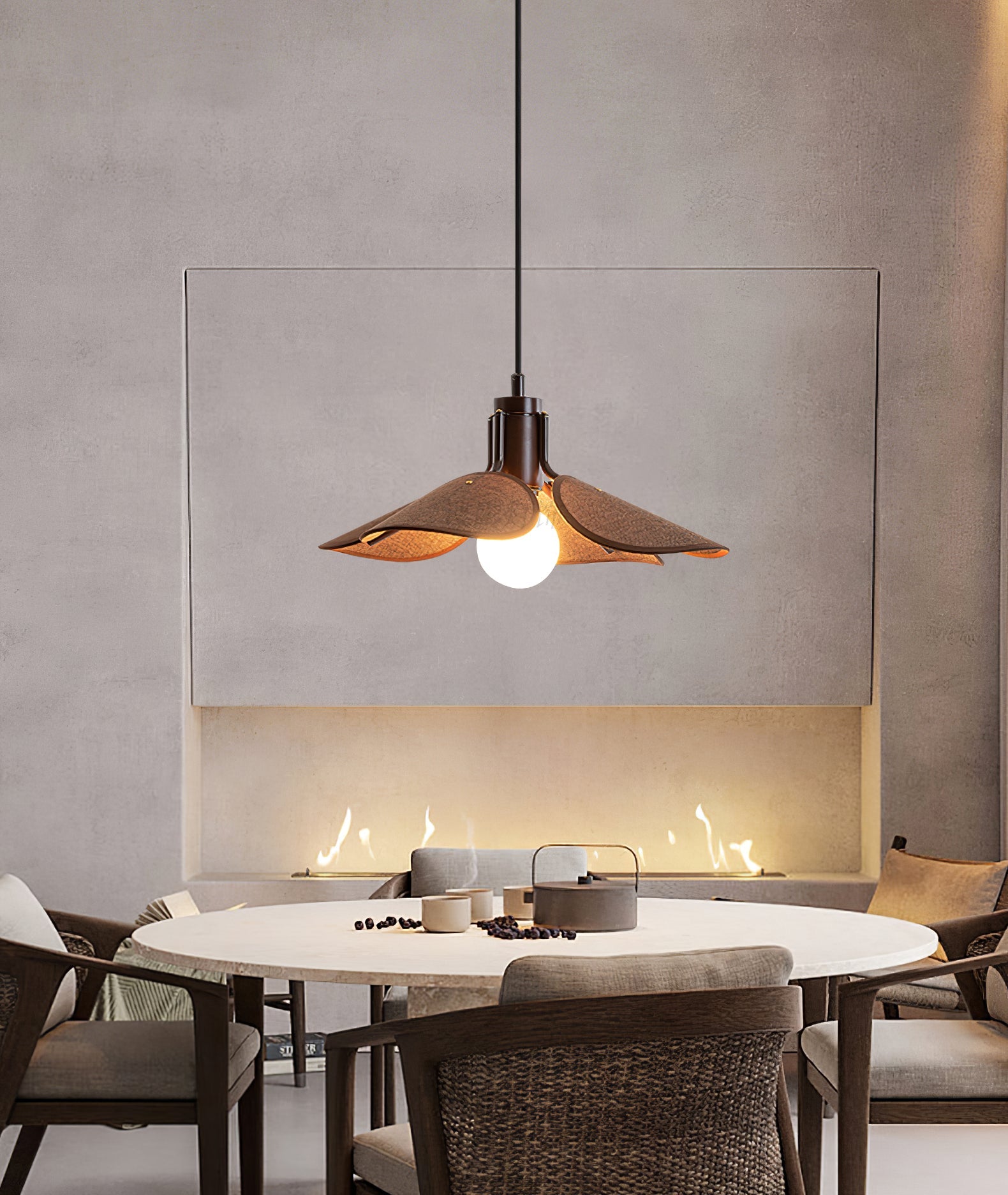 Woven Fabric Pendant Light 20.5"