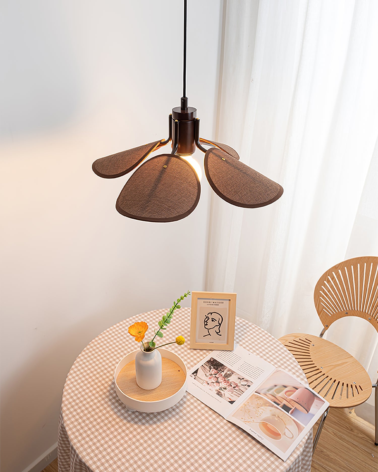 Woven Fabric Pendant Light 20.5"