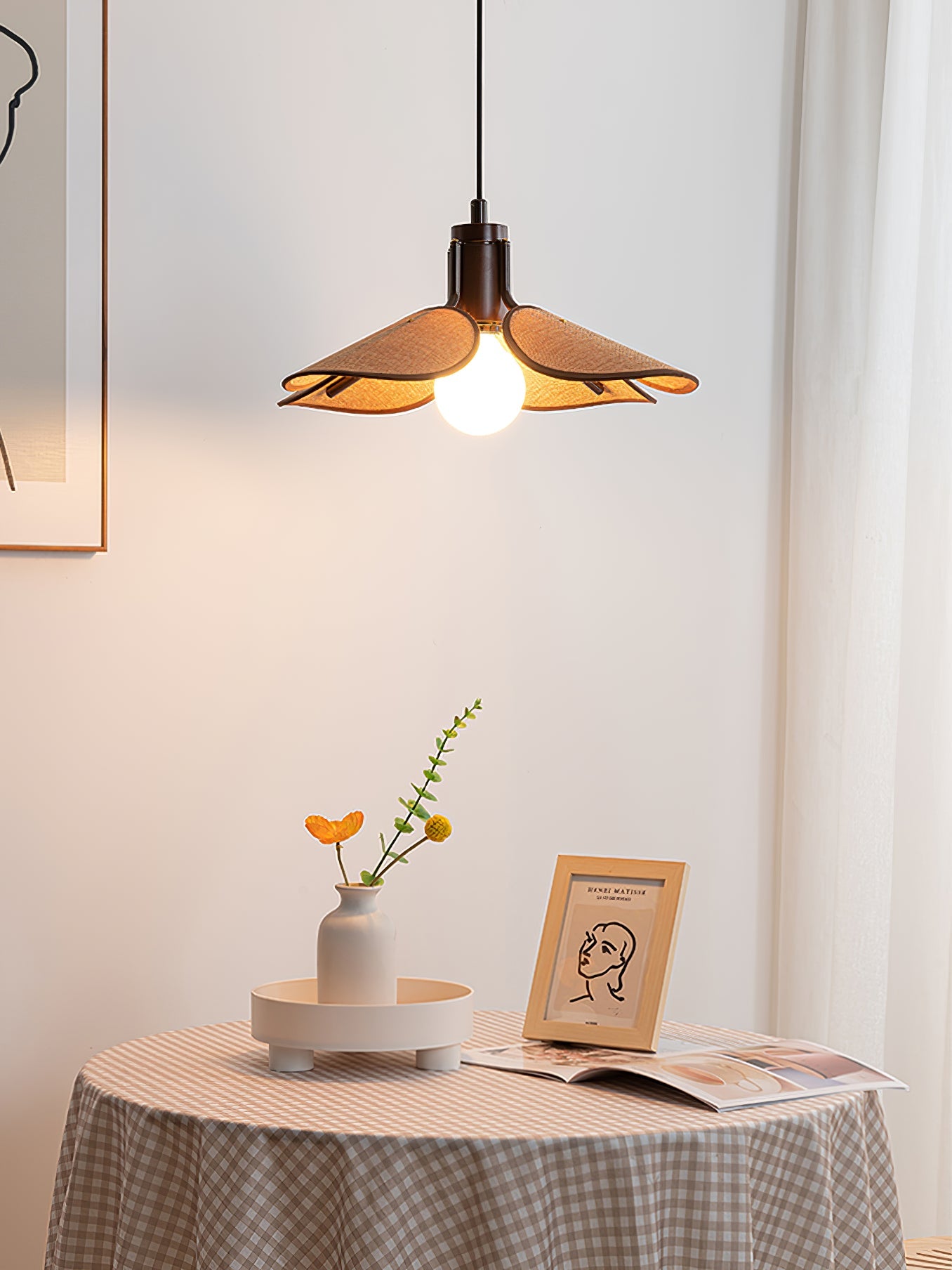Woven Fabric Pendant Light 20.5"
