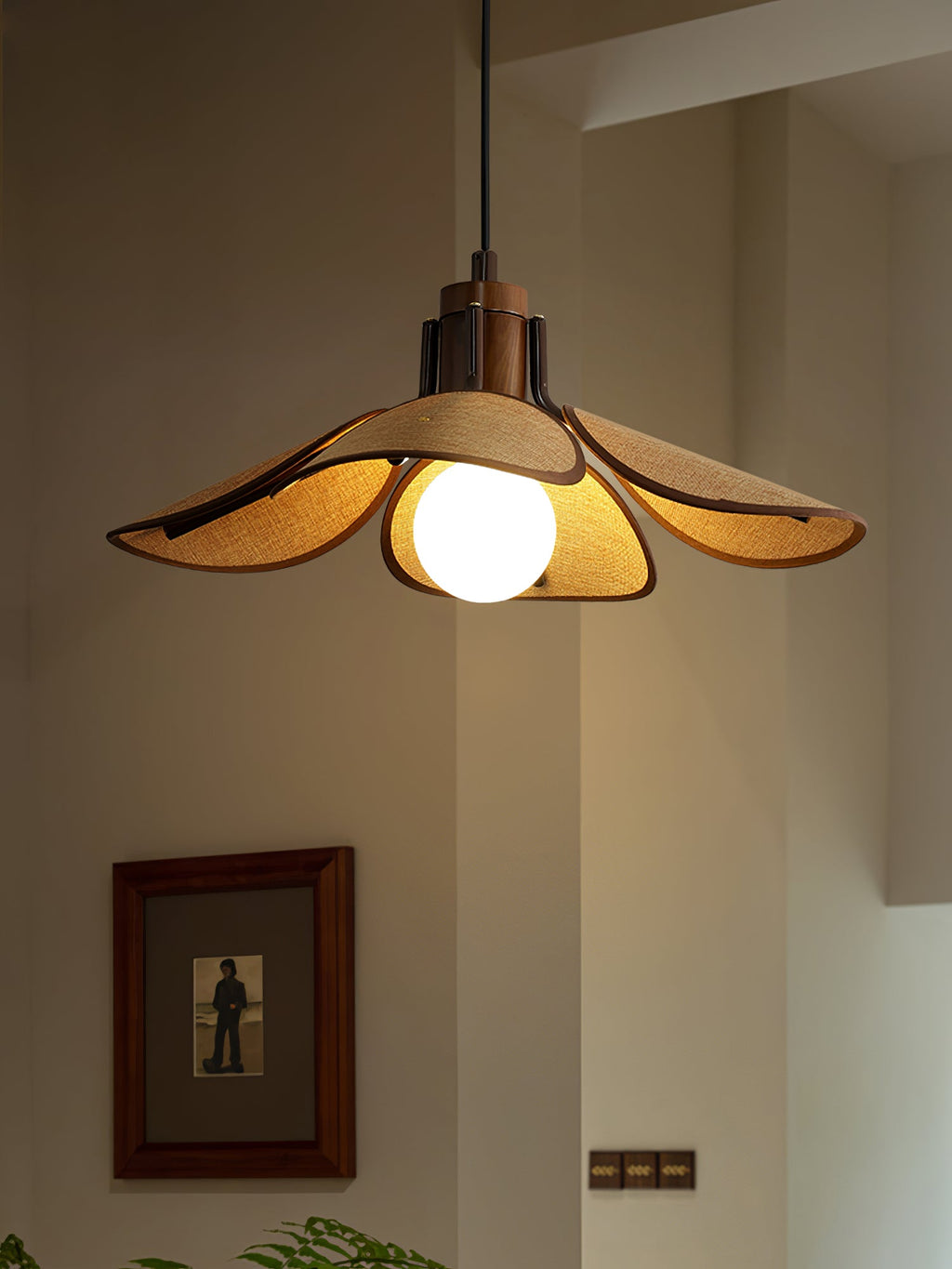 Woven Fabric Pendant Light 20.5"