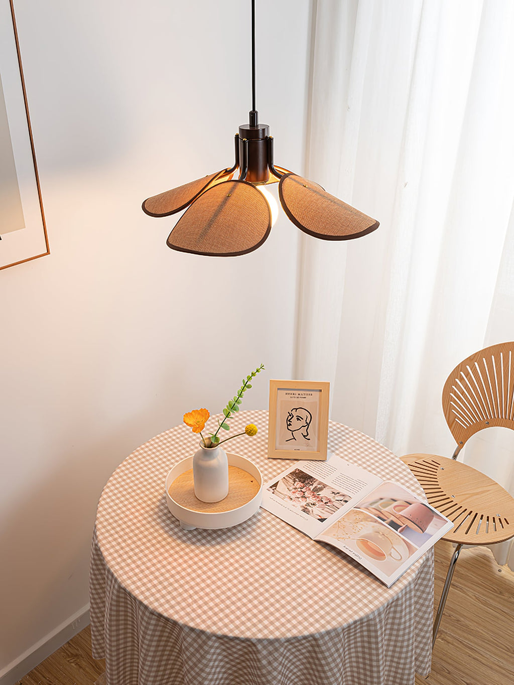 Woven Fabric Pendant Light 20.5"