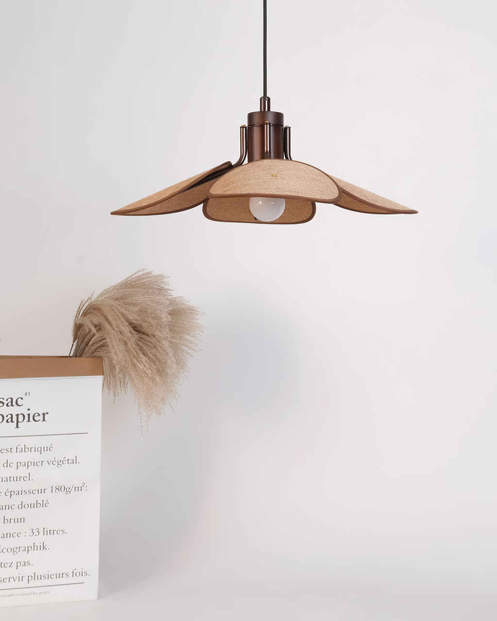 Woven Fabric Pendant Light 20.5"