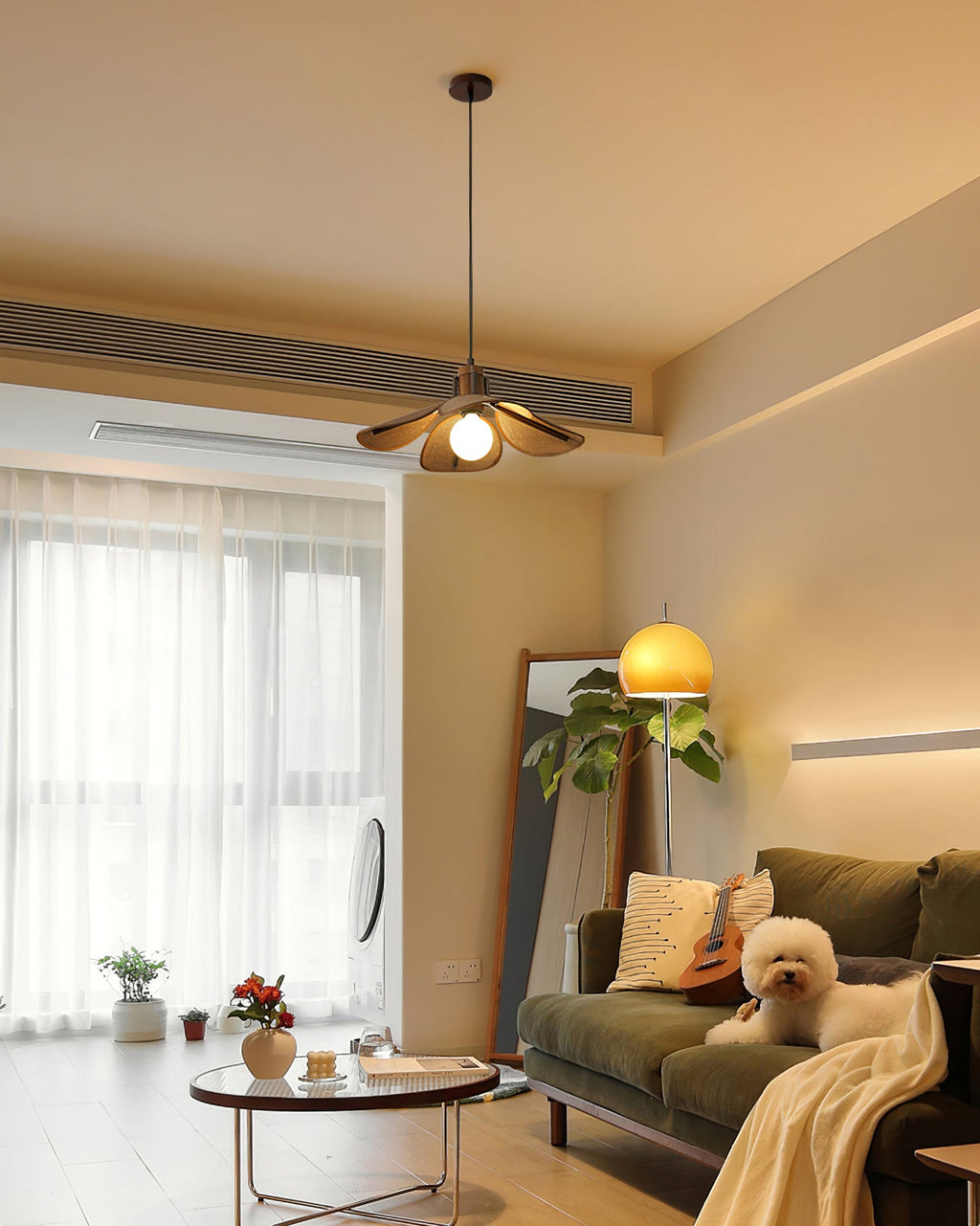Woven Fabric Pendant Light 20.5"