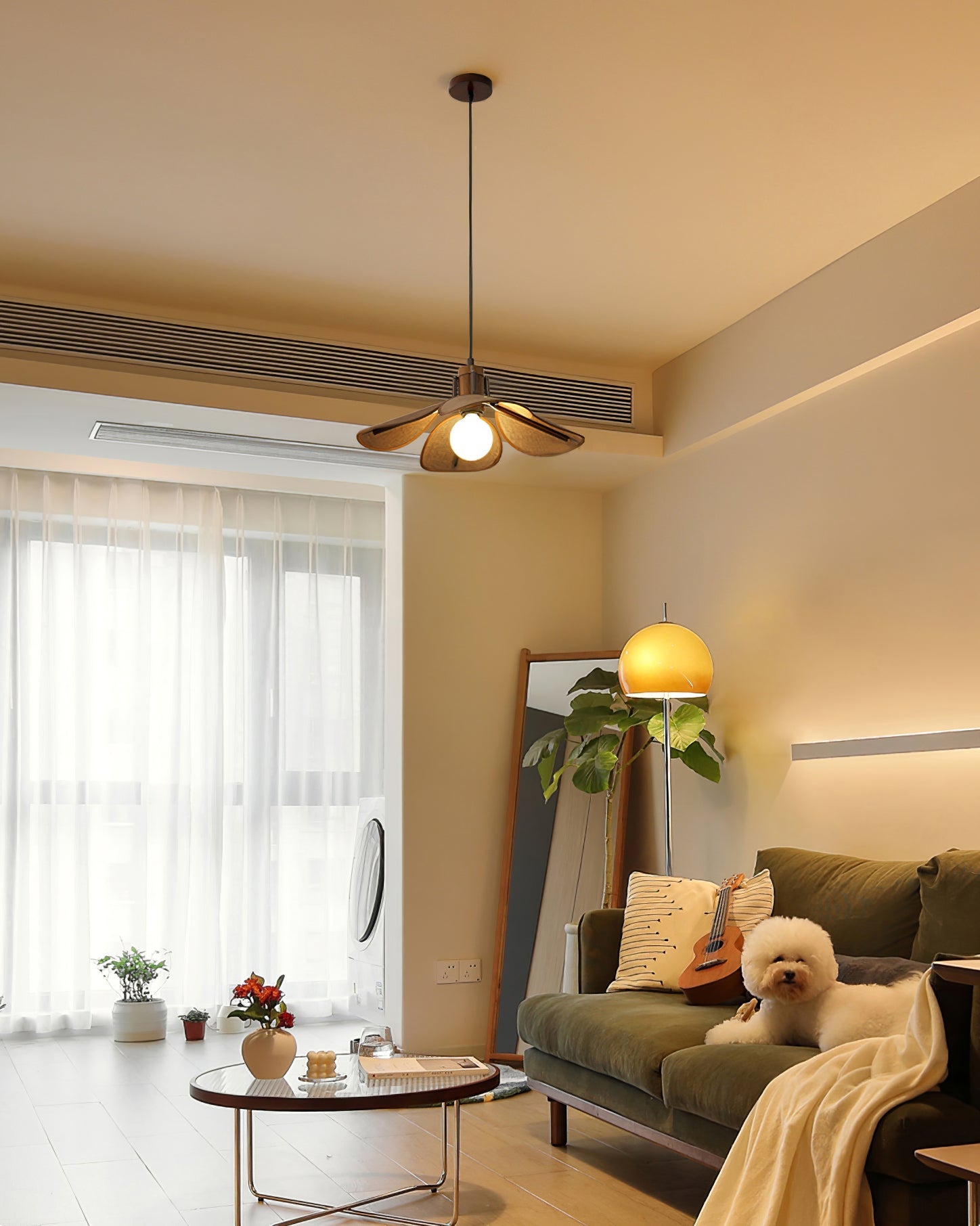 Woven Fabric Pendant Light 20.5"