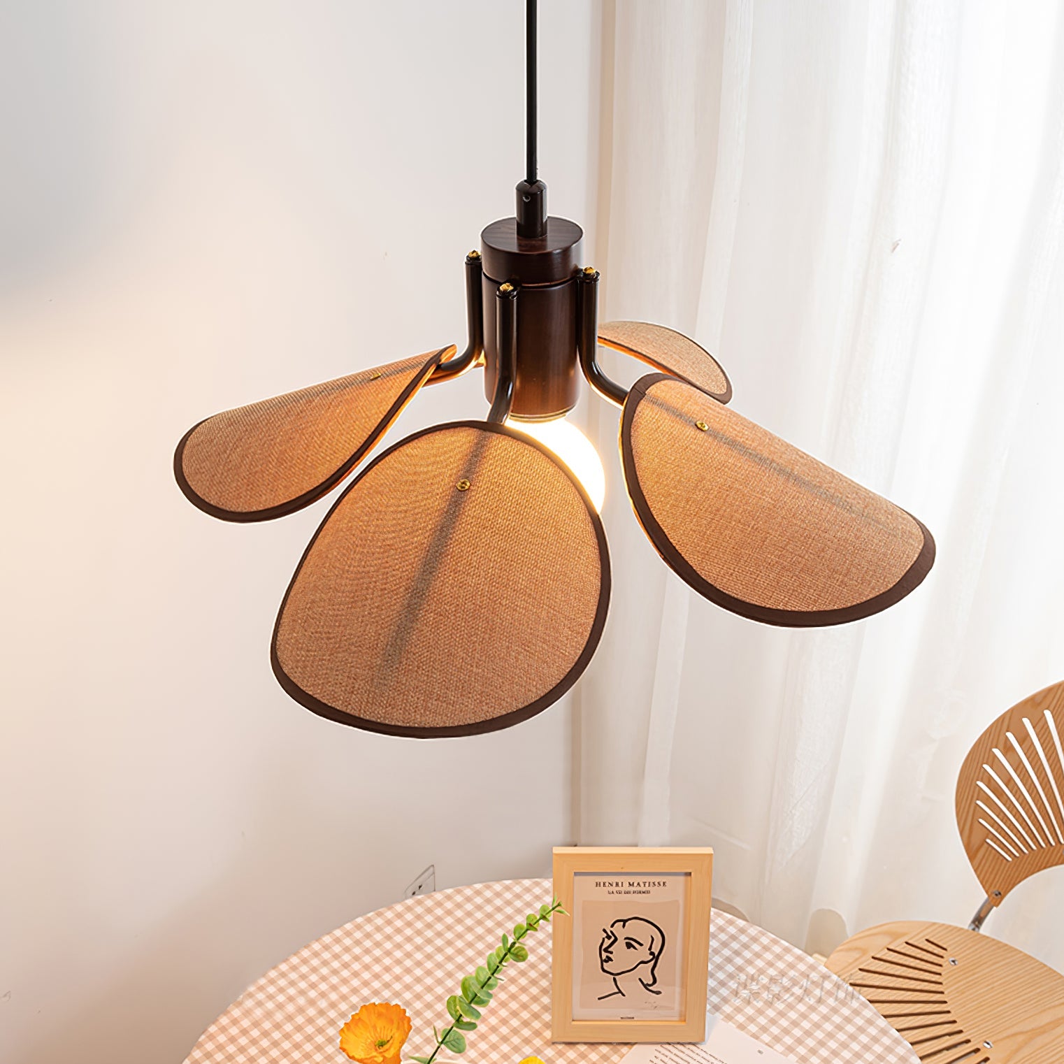 Woven Fabric Pendant Light 20.5"