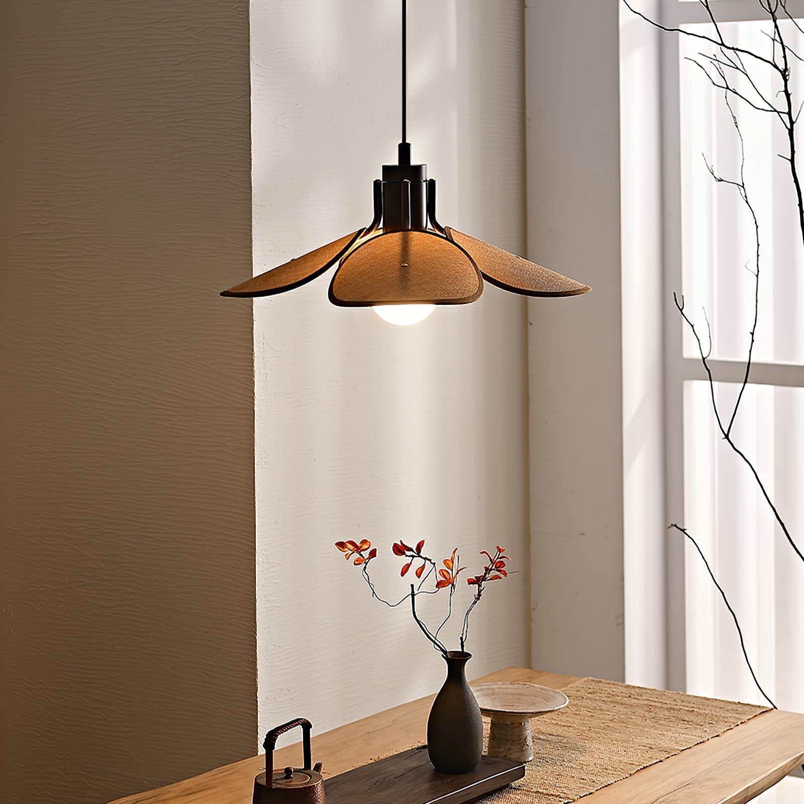 Woven Fabric Pendant Light 20.5"