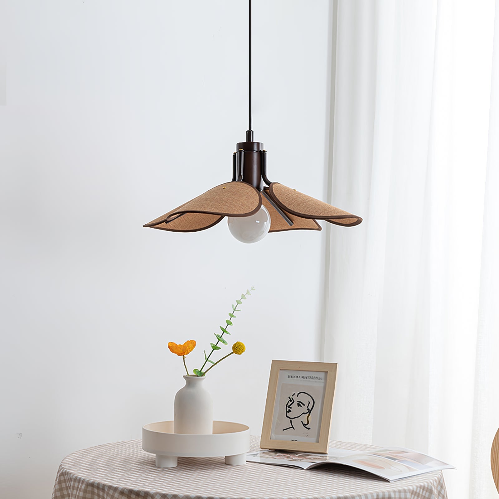 Woven Fabric Pendant Light 20.5"
