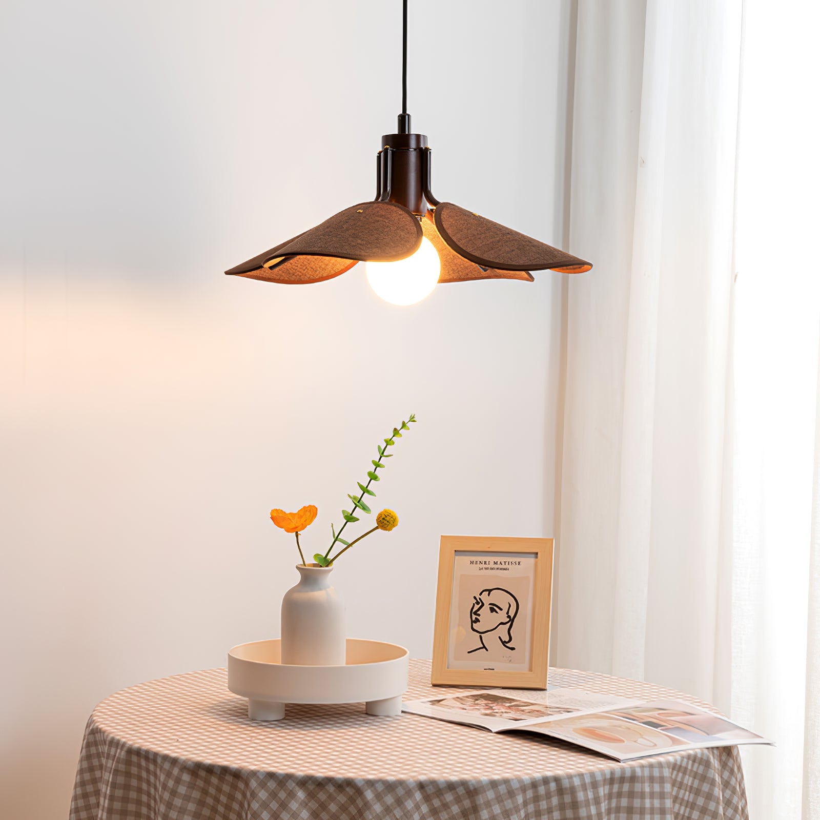 Woven Fabric Pendant Light 20.5"