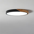 DelphiLicht: Square Ceiling Light Wood & Iron LED Dimmable with Acrylic Diffuser – for Dining Room & Living Room