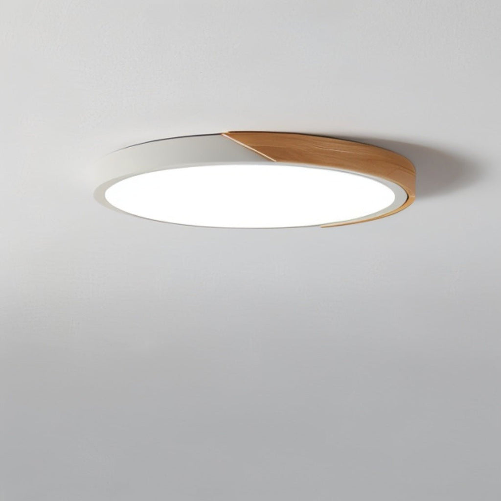 DelphiLicht: Square Ceiling Light Wood & Iron LED Dimmable with Acrylic Diffuser – for Dining Room & Living Room