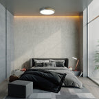 DelphiLicht: Square Ceiling Light Wood & Iron LED Dimmable with Acrylic Diffuser – for Dining Room & Living Room