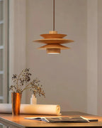 DesignWirbel: Pendant Light Wood – elegant tiered shape with warm light, decorative for lounge & bedroom