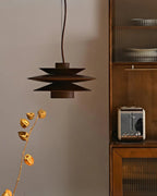 DesignWirbel: Pendant Light Wood – elegant tiered shape with warm light, decorative for lounge & bedroom