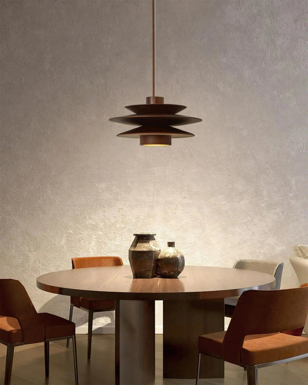 DesignWirbel: Pendant Light Wood – elegant tiered shape with warm light, decorative for lounge & bedroom