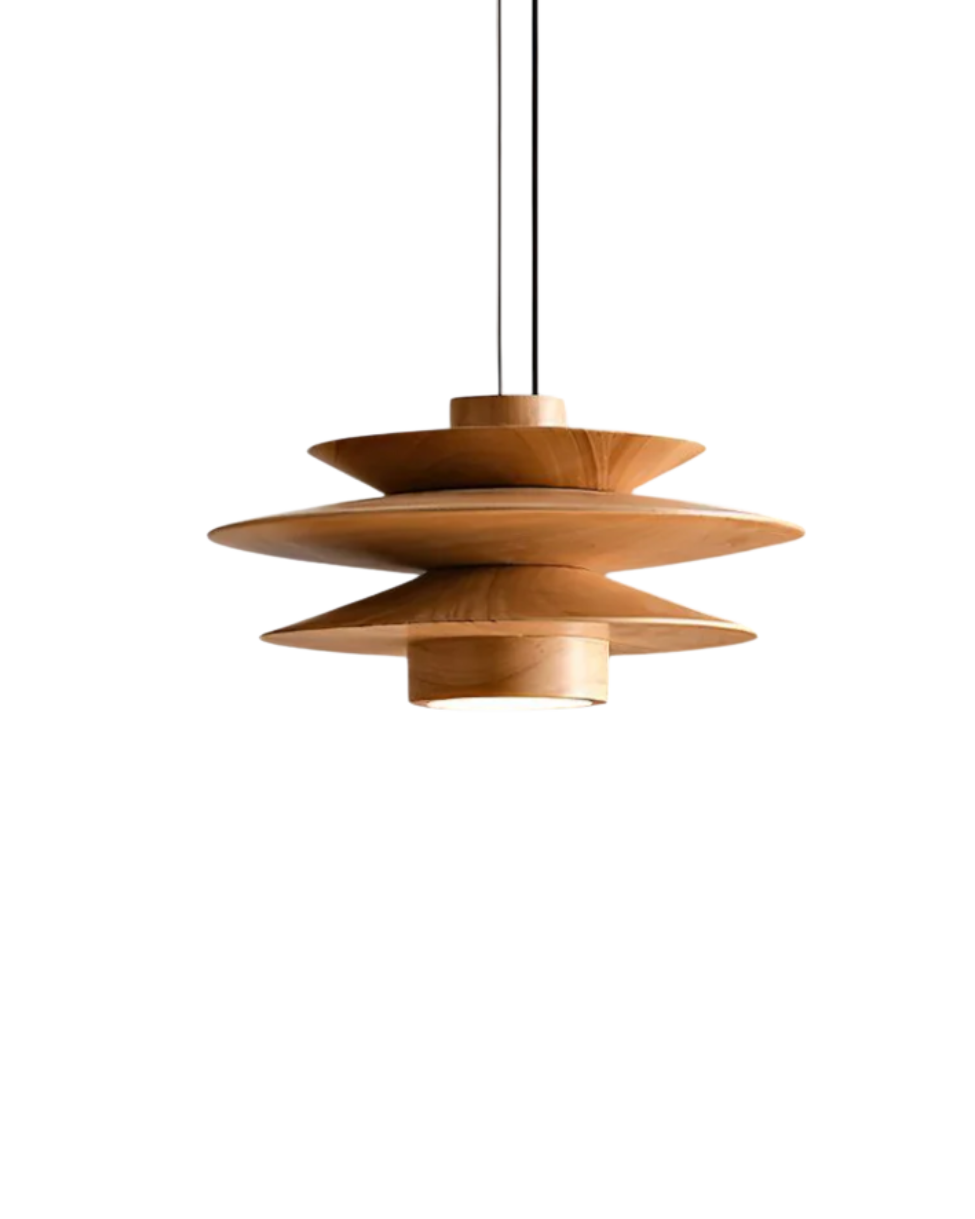 DesignWirbel: Pendant Light Wood – elegant tiered shape with warm light, decorative for lounge & bedroom