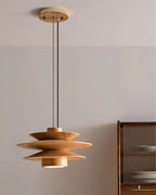 DesignWirbel: Pendant Light Wood – elegant tiered shape with warm light, decorative for lounge & bedroom
