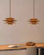 DesignWirbel: Pendant Light Wood – elegant tiered shape with warm light, decorative for lounge & bedroom