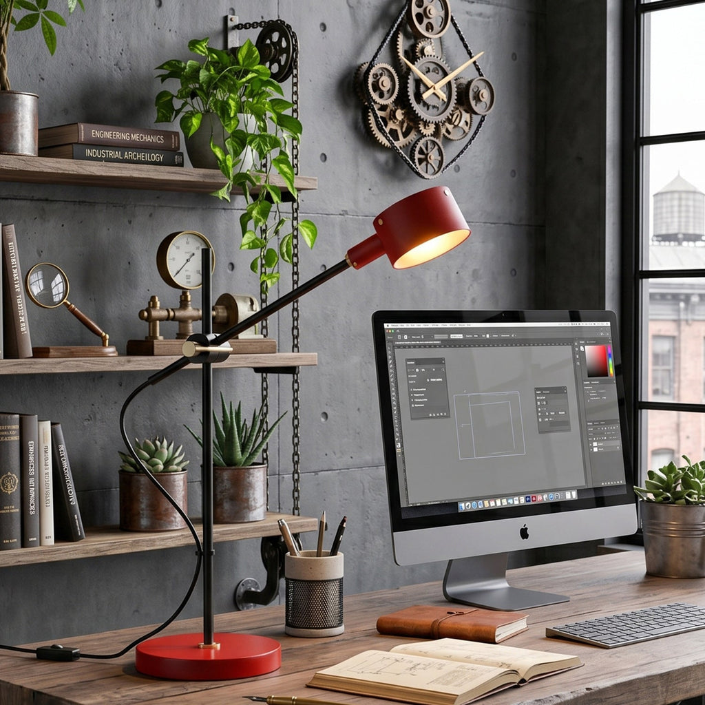 Adjustable Cross-Axis Floor Lamp — Industrial