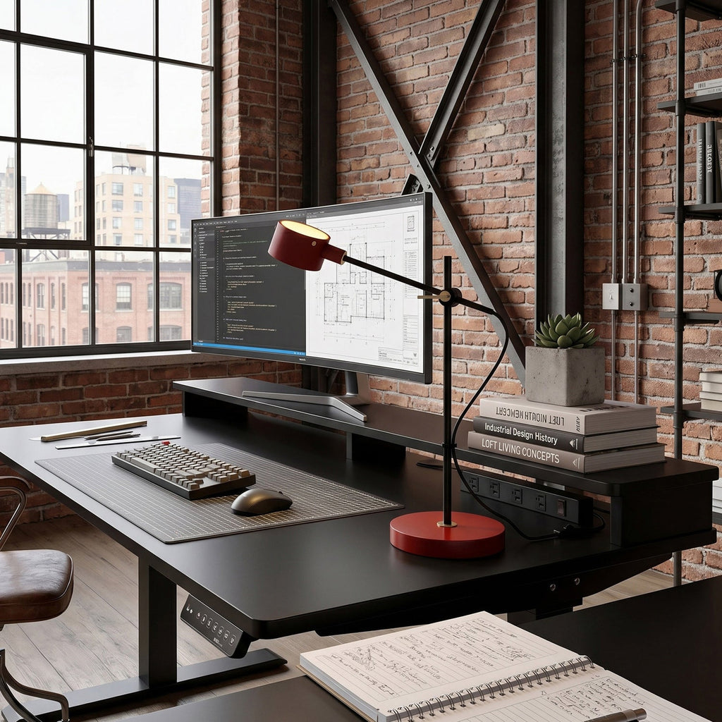 Adjustable Cross-Axis Floor Lamp — Industrial