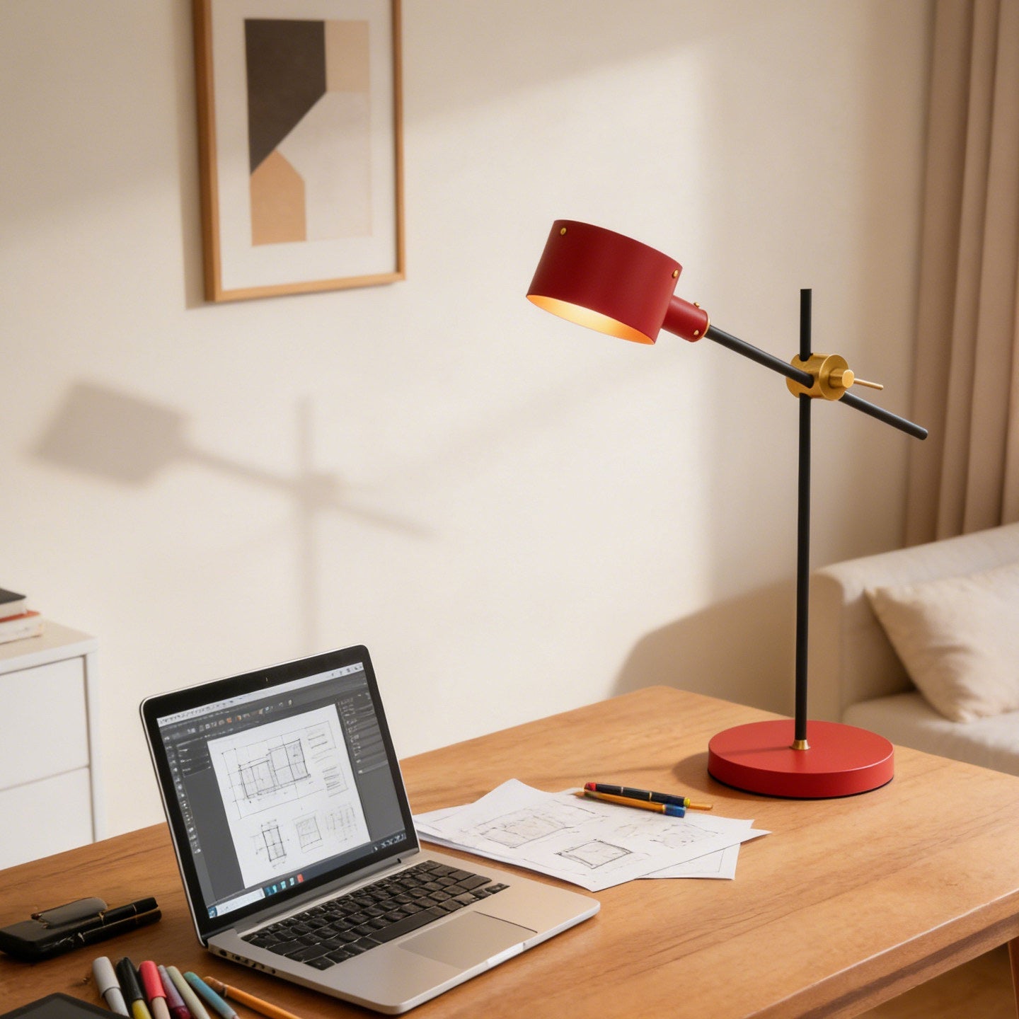 Adjustable Cross-Axis Floor Lamp — Industrial