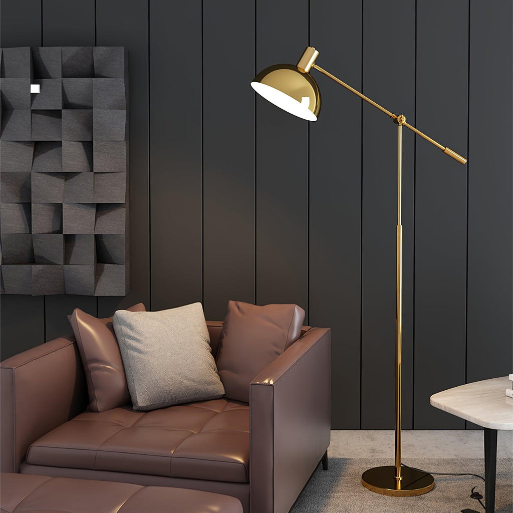 Gold Rocker-Arm Metal Floor Lamp 34.6"