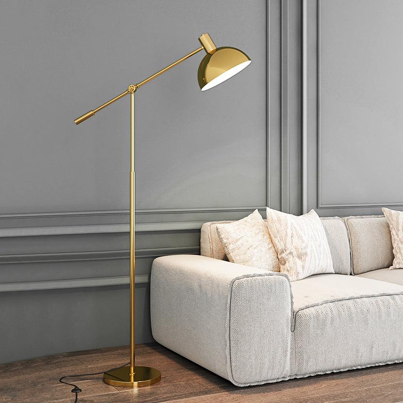 Gold Rocker-Arm Metal Floor Lamp 34.6"