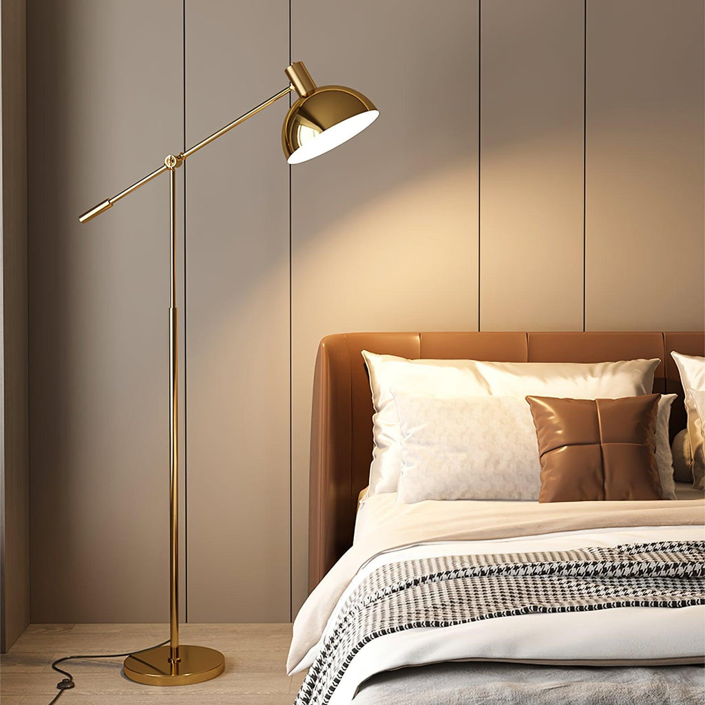 Gold Rocker-Arm Metal Floor Lamp 34.6"