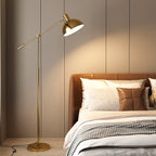 Gold Rocker-Arm Metal Floor Lamp 34.6"