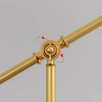 Gold Rocker-Arm Metal Floor Lamp 34.6"