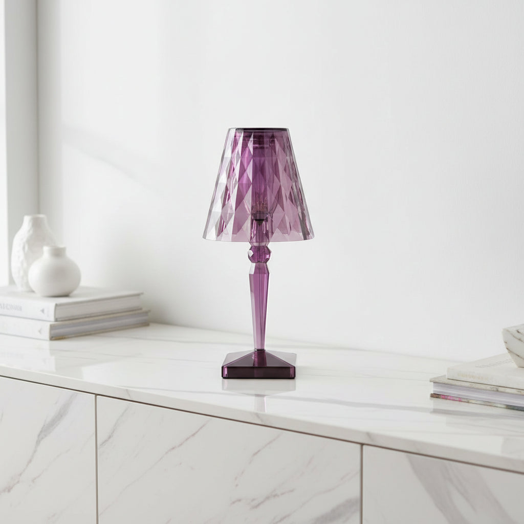 LED Table Lamp Rechargeable Cordless Diamond Design Ambient Light