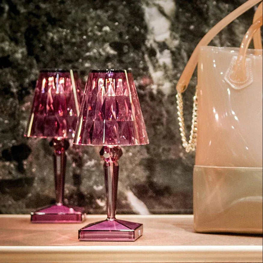 LED Table Lamp Rechargeable Cordless Diamond Design Ambient Light
